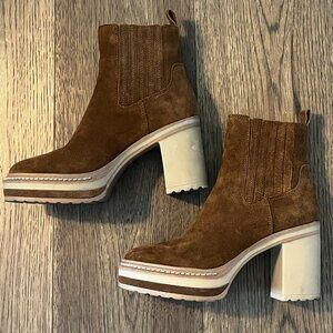 Steve Madden Cinnamon Suede Lug Sole Booties